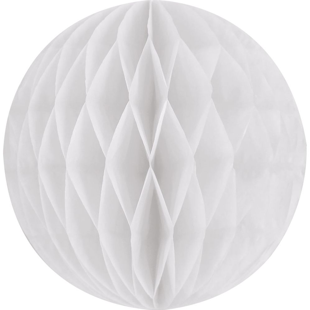 White Lrg Paper Honeycomb Sphere