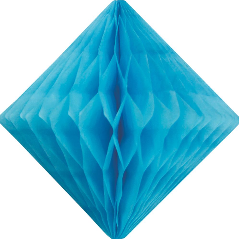Light Blue Diamond Paper Honeycomb 15cm
