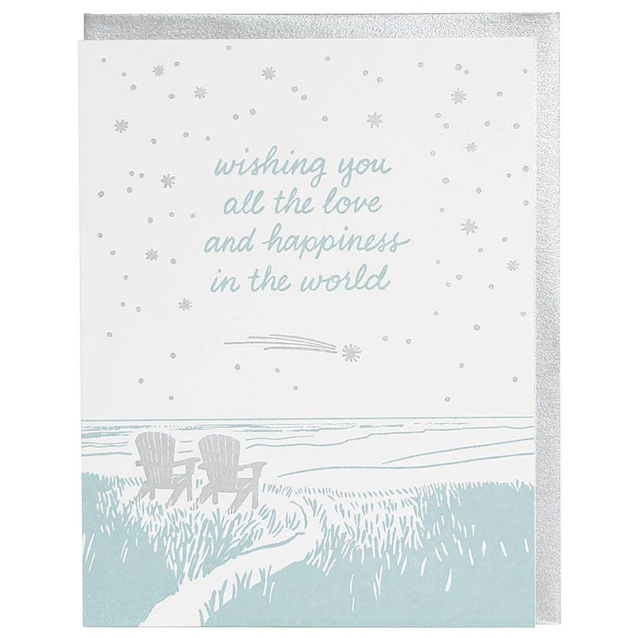Moonlit Adirondack Chairs Wedding Card