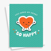 Happy Heart Sticker Greeting Card