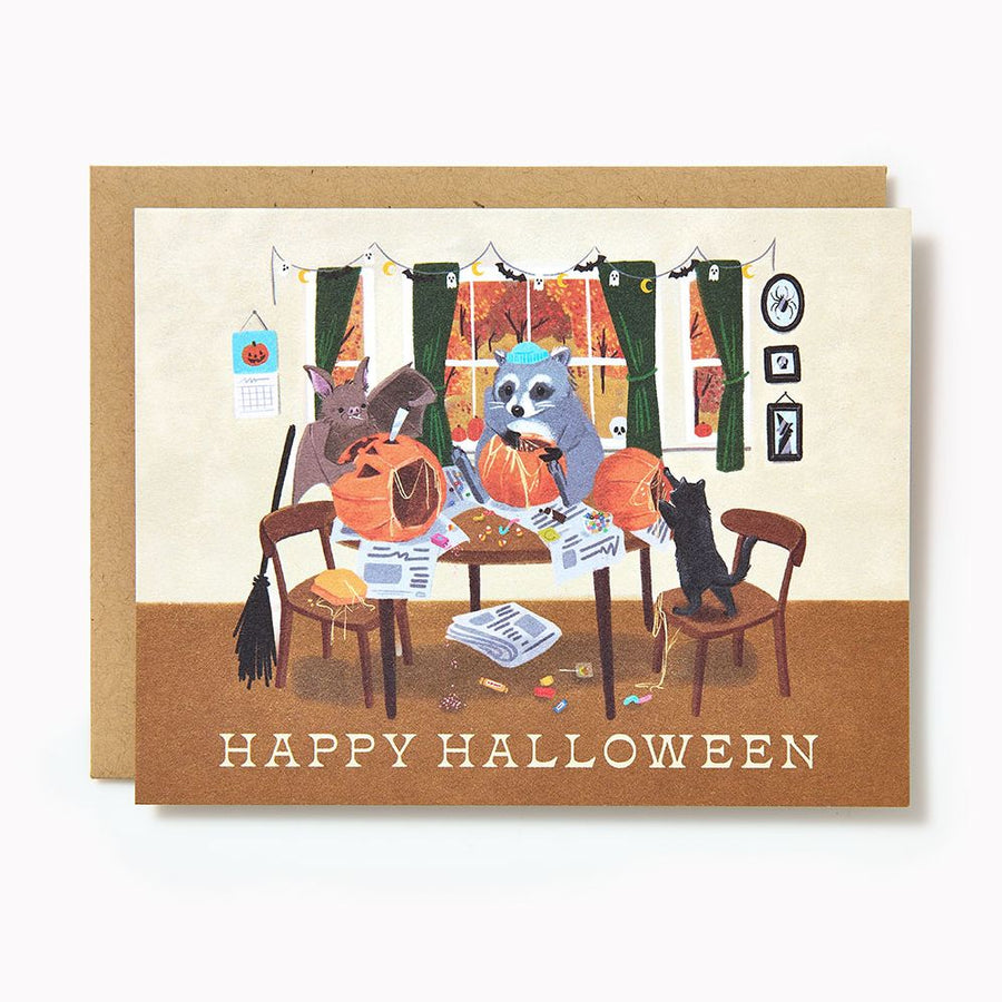 Carving Critters Halloween Card