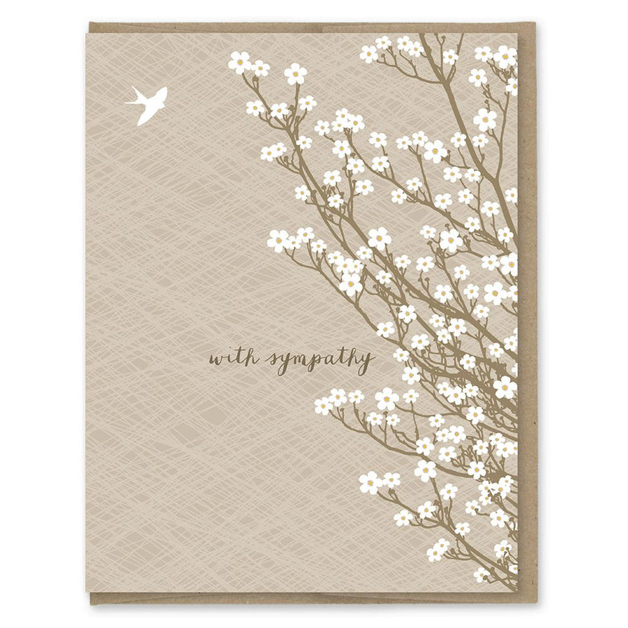 White Blossoms Sympathy Card