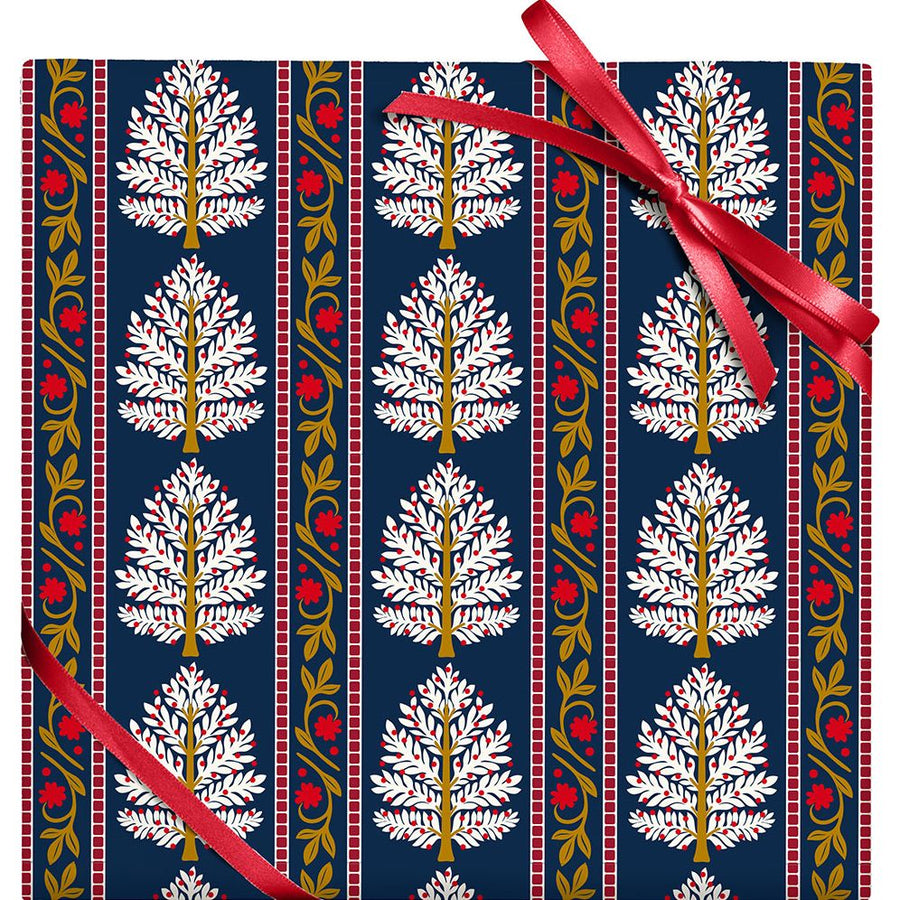 Tree Stripes Textured Wrapping Paper