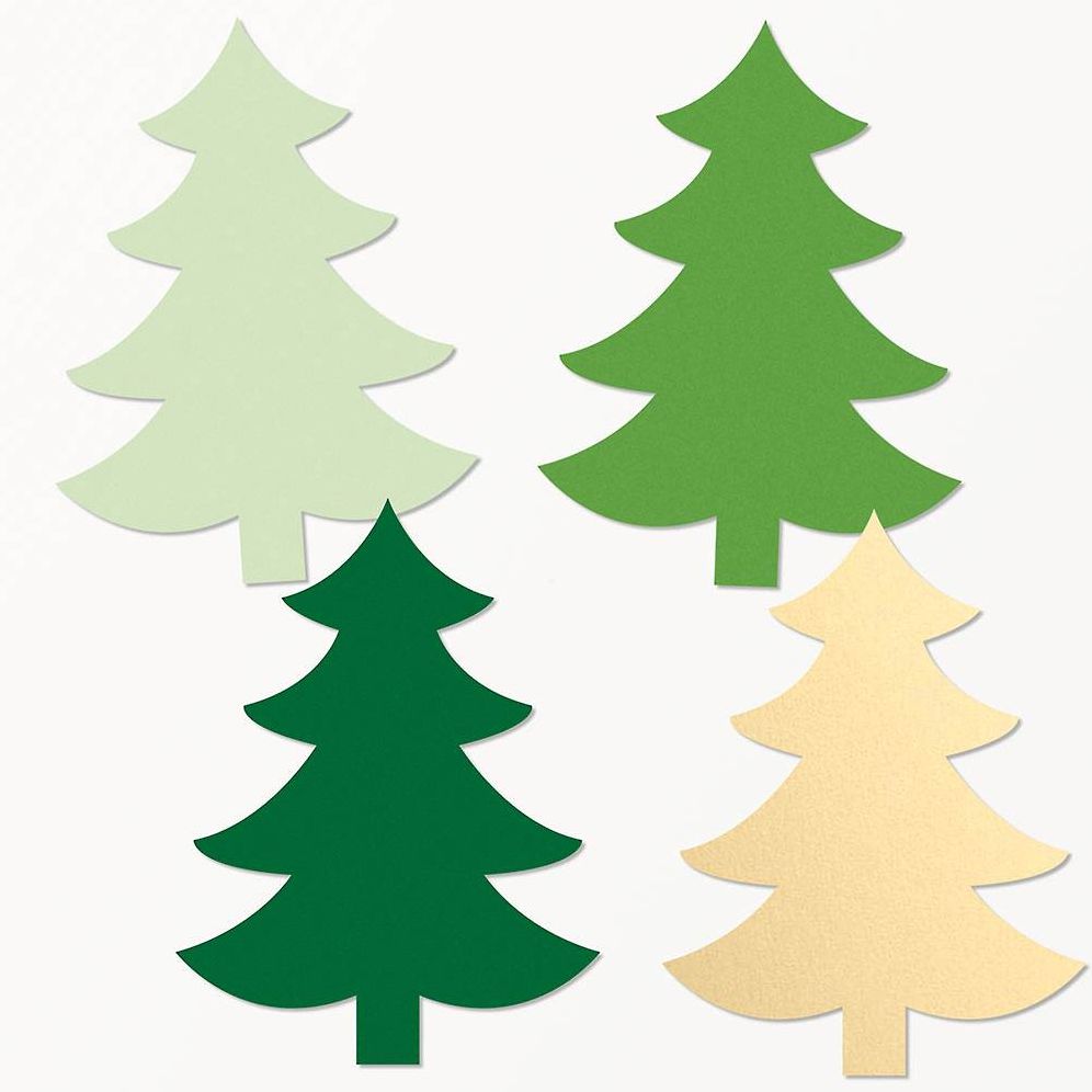 Assorted A7 Holiday Trees Shaped Cards