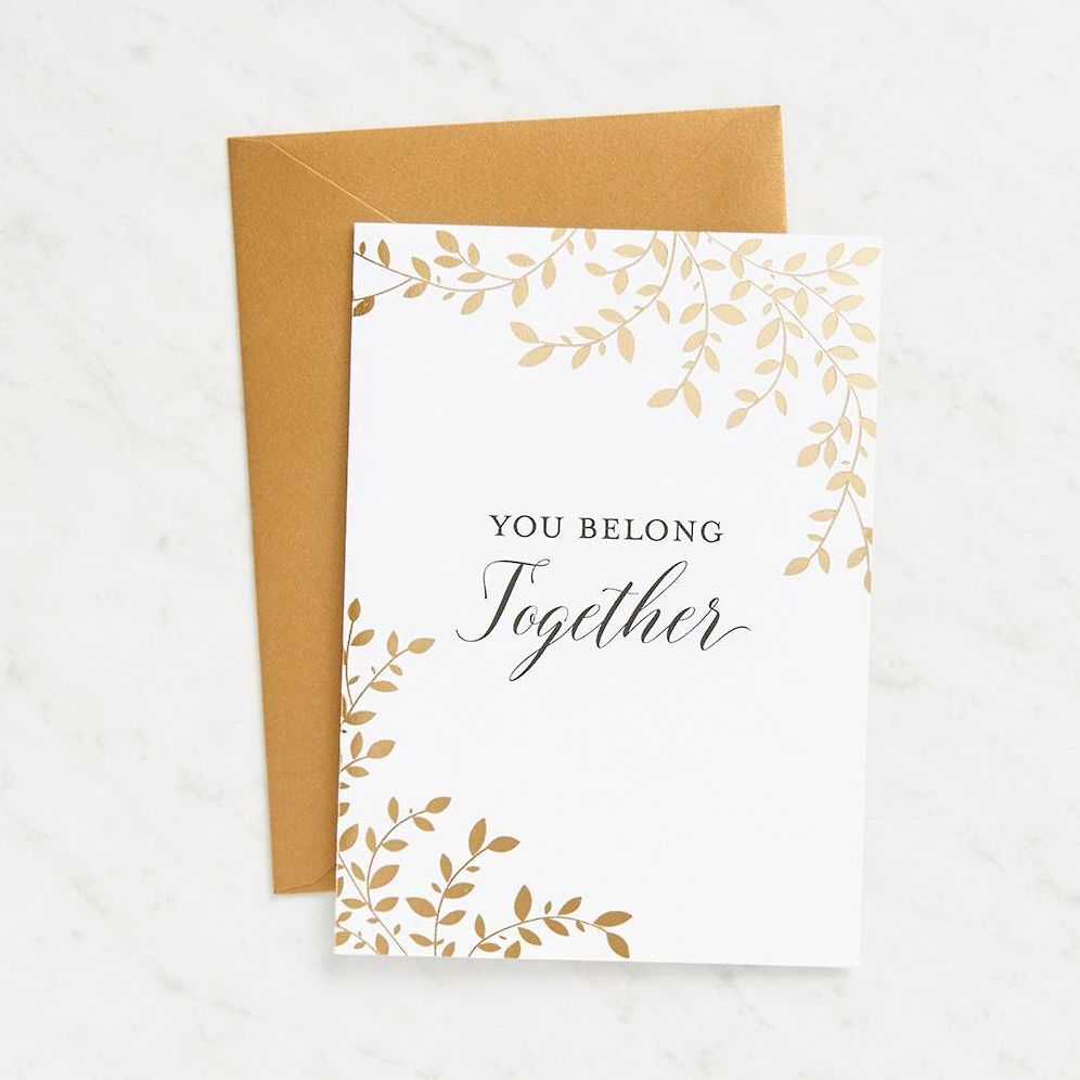 Belong Together Gold Foil Wedding Card