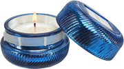 Snowflake Wonderland Blue Glass Candle