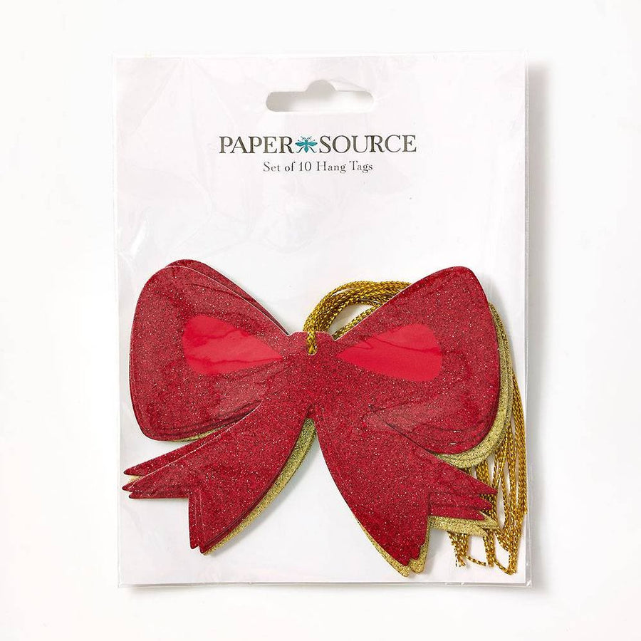 Gold and Red Bow Gift Tags