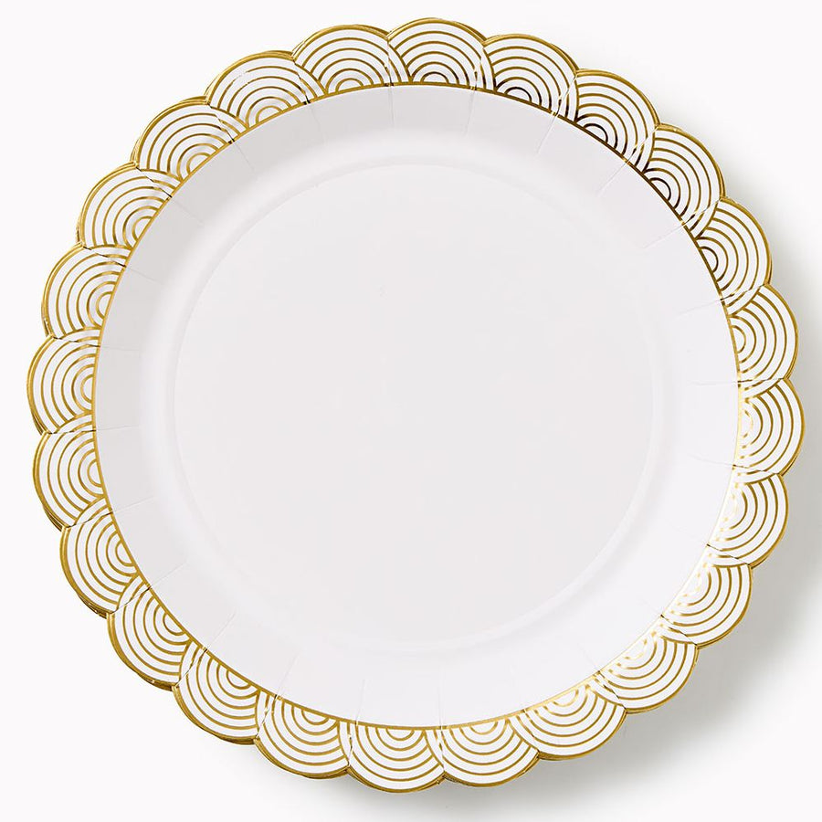 Gold Scalloped Small Plate Set of 10