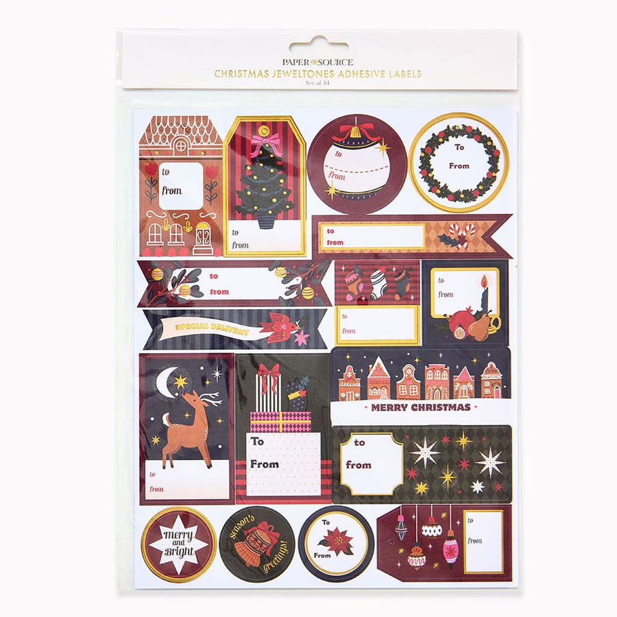 Christmas Jeweltones Adhesive Lables