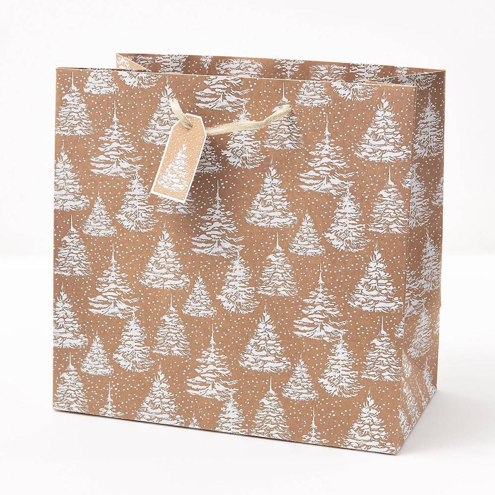 White Glitter Trees Large Gift Bag