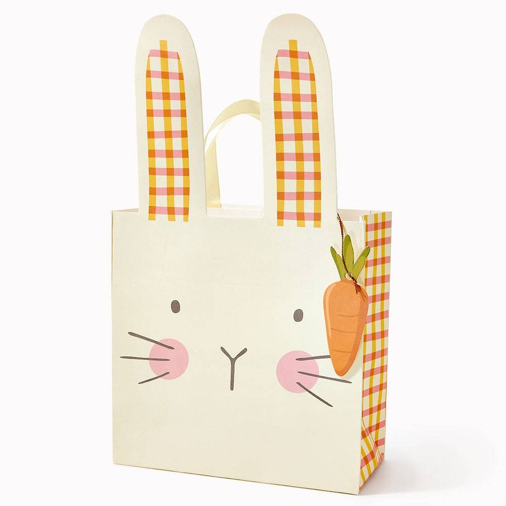 Gingham Bunny Medium Die-Cut Gift Bag