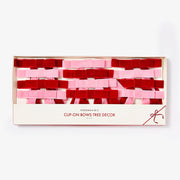 Clip On Velvet Bow Tree Decor, Set of 12