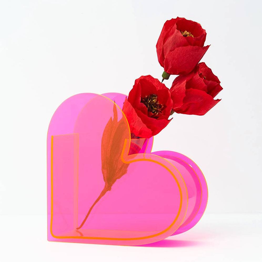 Acrylic Heart Vase