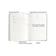 Navy Gingham Heirloom Recipe Book
