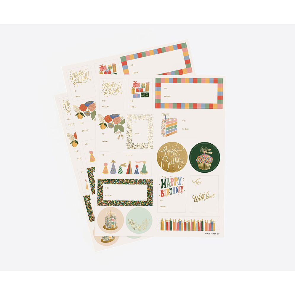 Rifle Birthday Cake Adhesive Labels