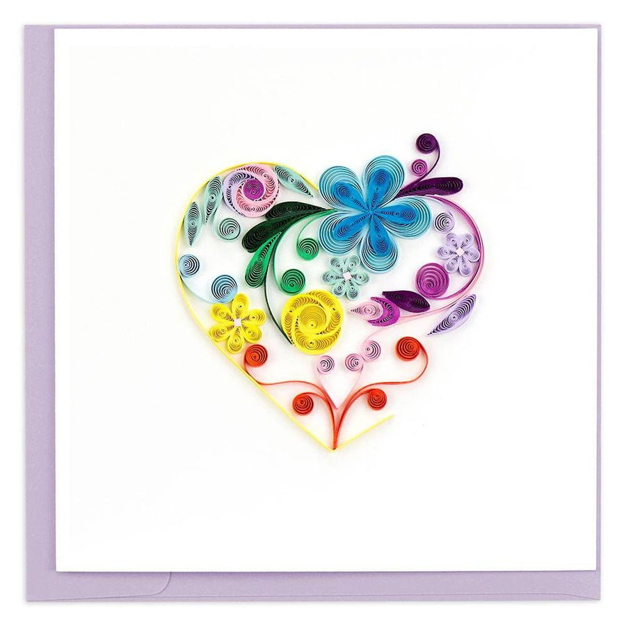 LOVE Quilling Floral Rainbow Heart