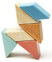 6 Piece Tegu Pocket Pouch Prism Magnetic Wooden Block Set, Sunset