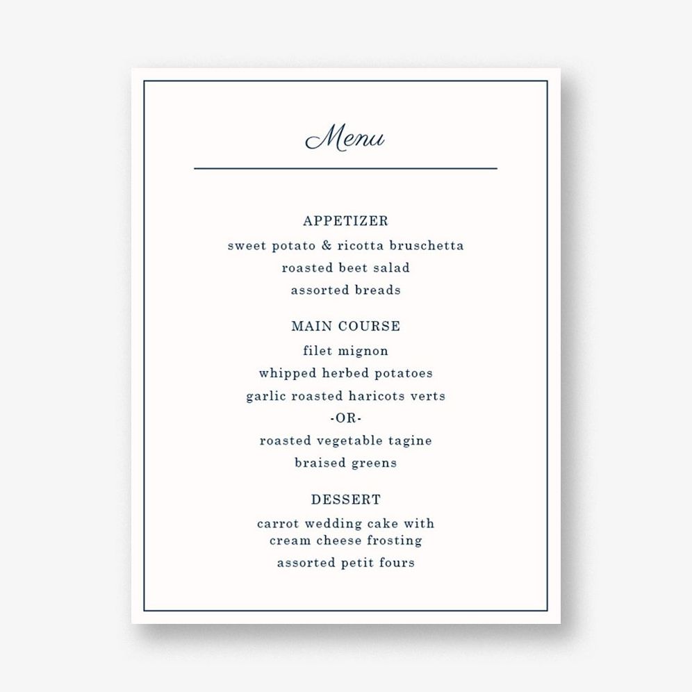 Delicate Border Menu