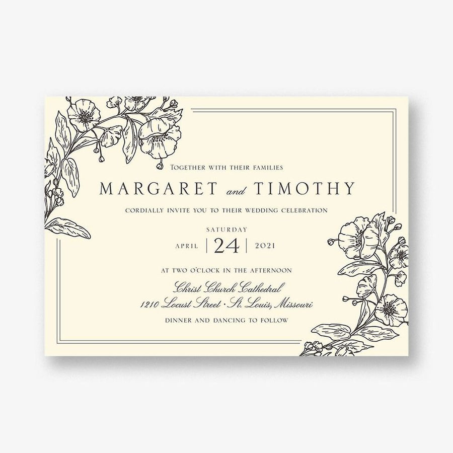 Blossom Border Wedding Invitation