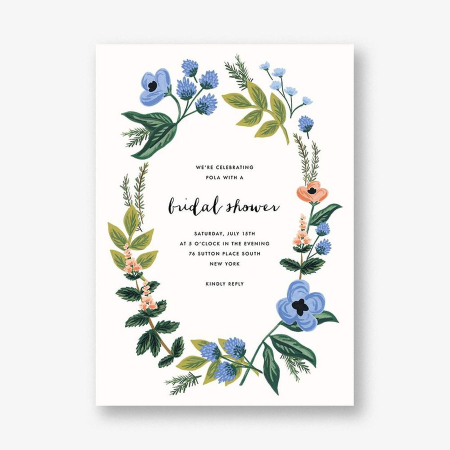 August Herbarium Bridal Shower Invitation