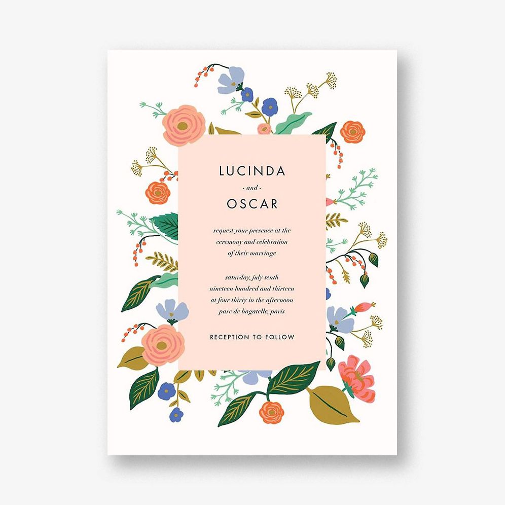 Pressed Wildflowers Wedding Invitation