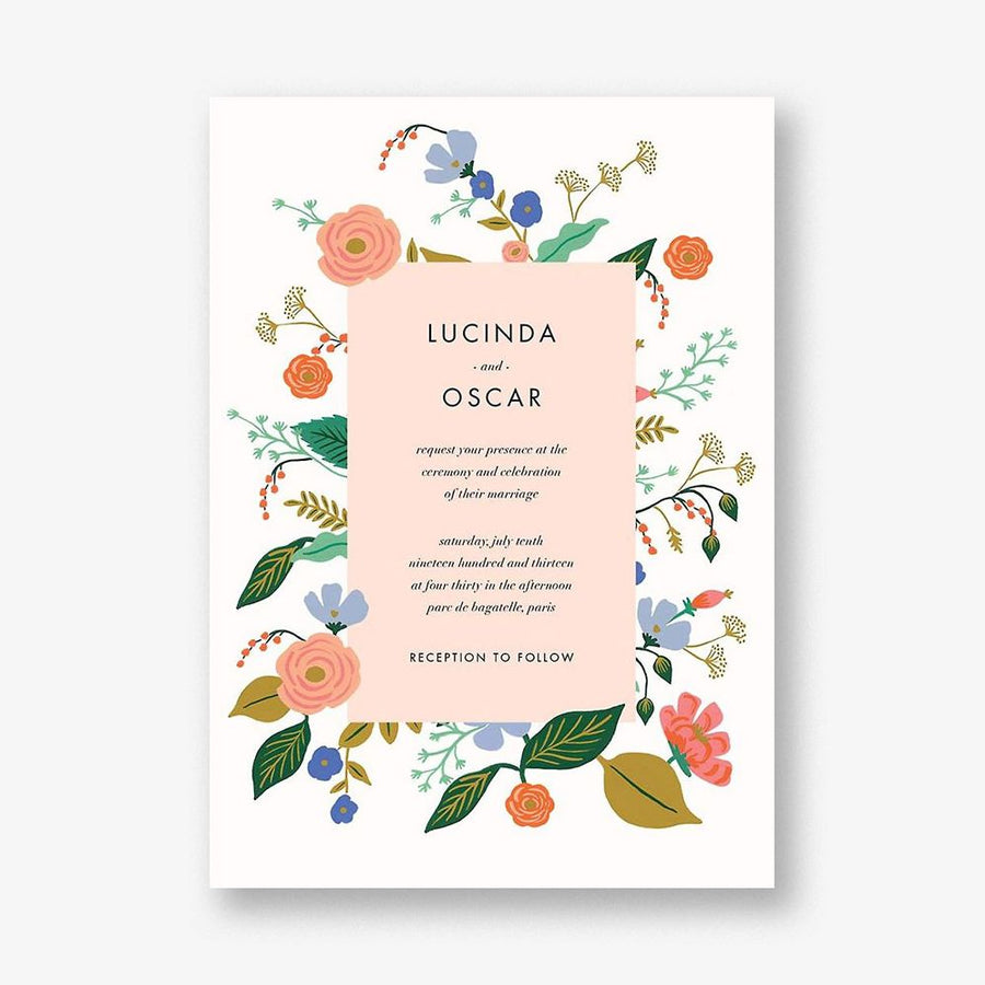 Pressed Wildflowers Wedding Invitation