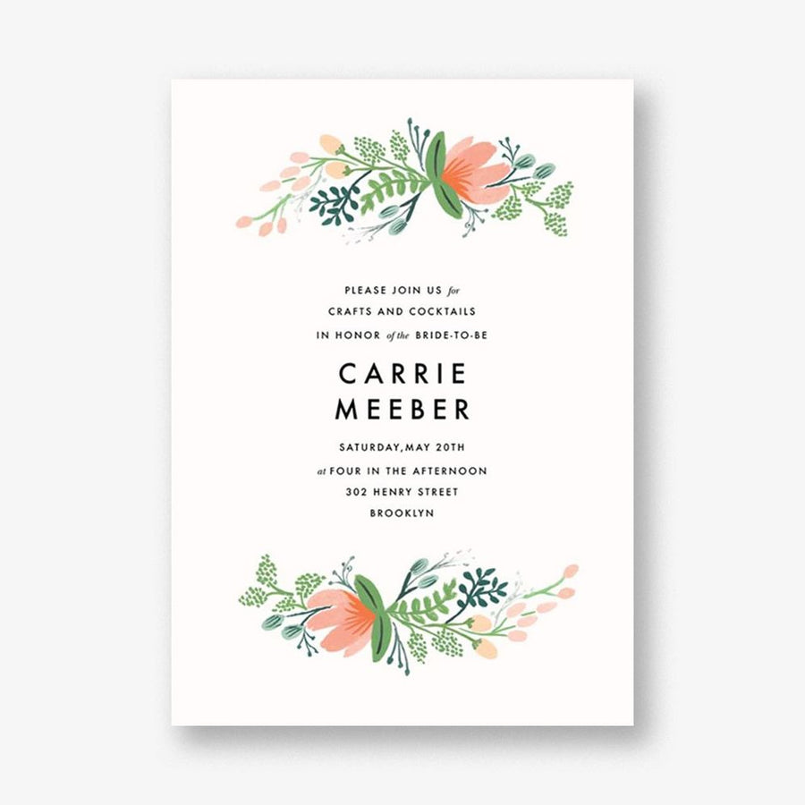 Primrose Garland Bridal Shower Invitation