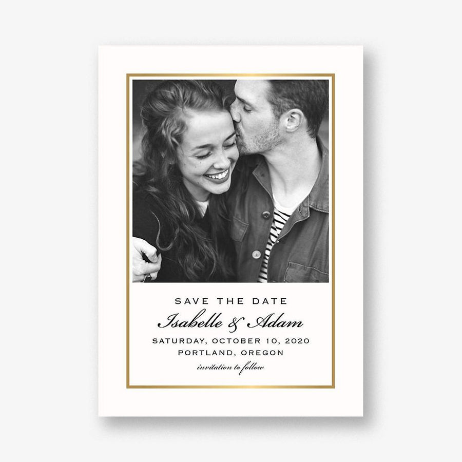 Thin Line Frame Save the Date Card