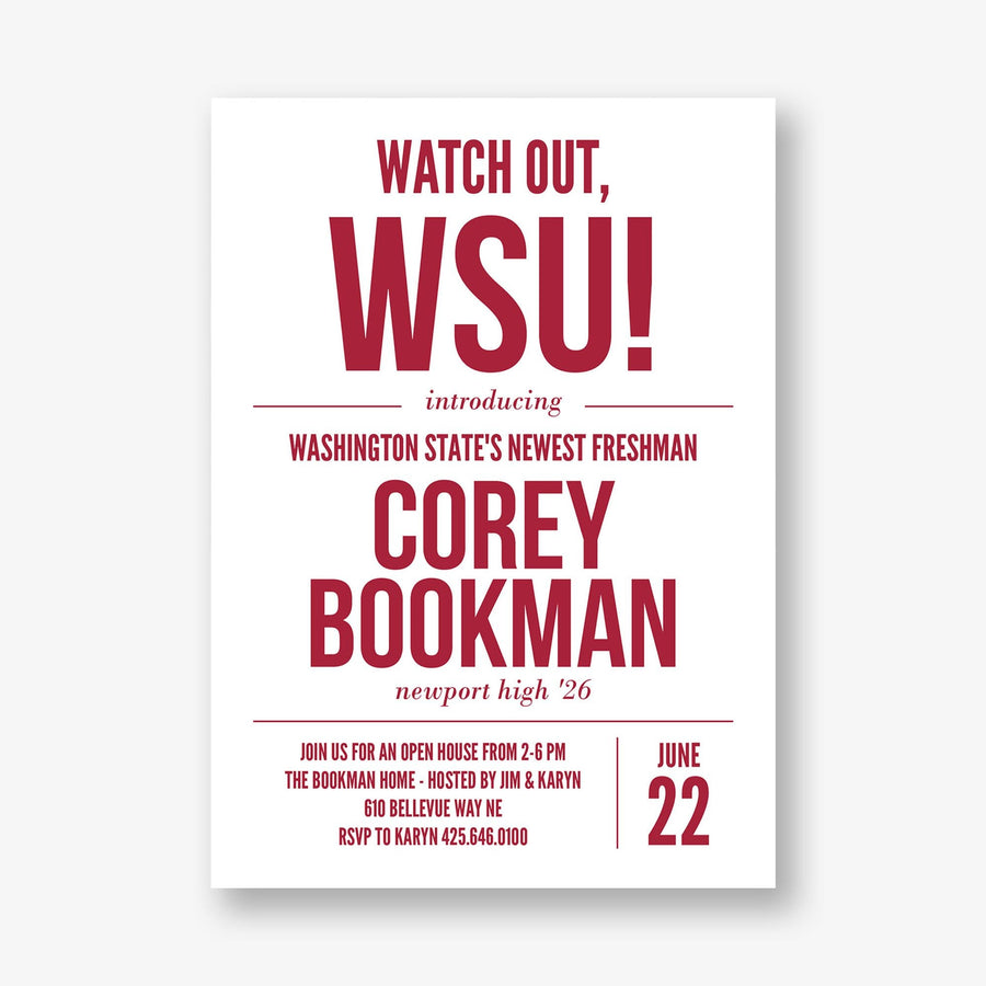 Watch Out Graduation Party Invitation