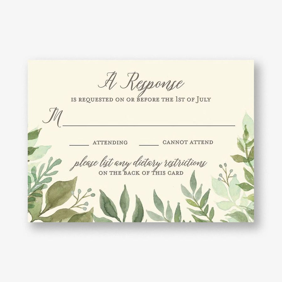Watercolor Garden Wedding Response Card