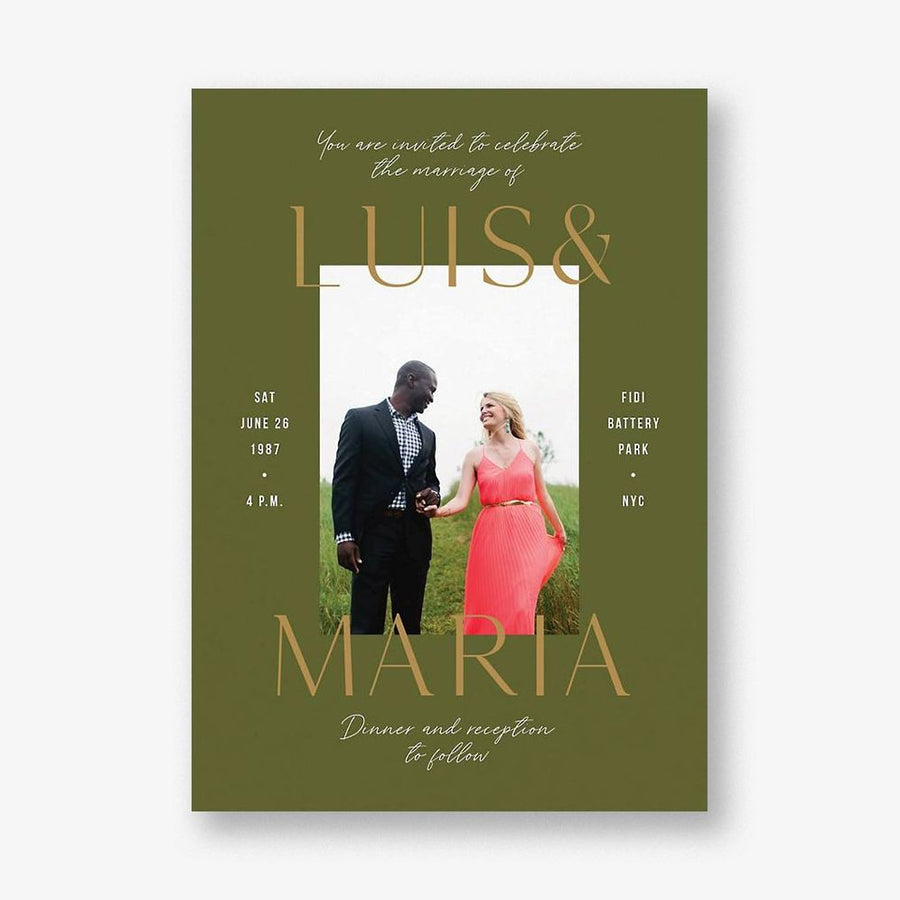 Simply Us Green Wedding Invitation