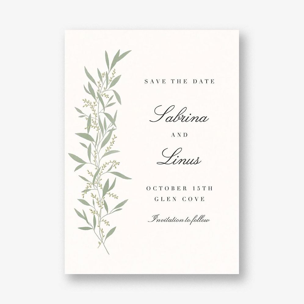 Untamed Grace Sage Save the Date Card