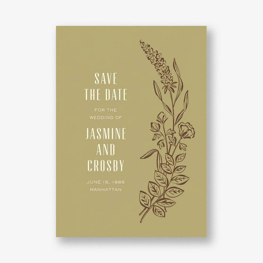 Wild Meadows Green Save the Date Card