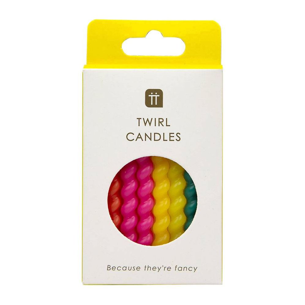 Birthday Brights Twirl Candles S/8