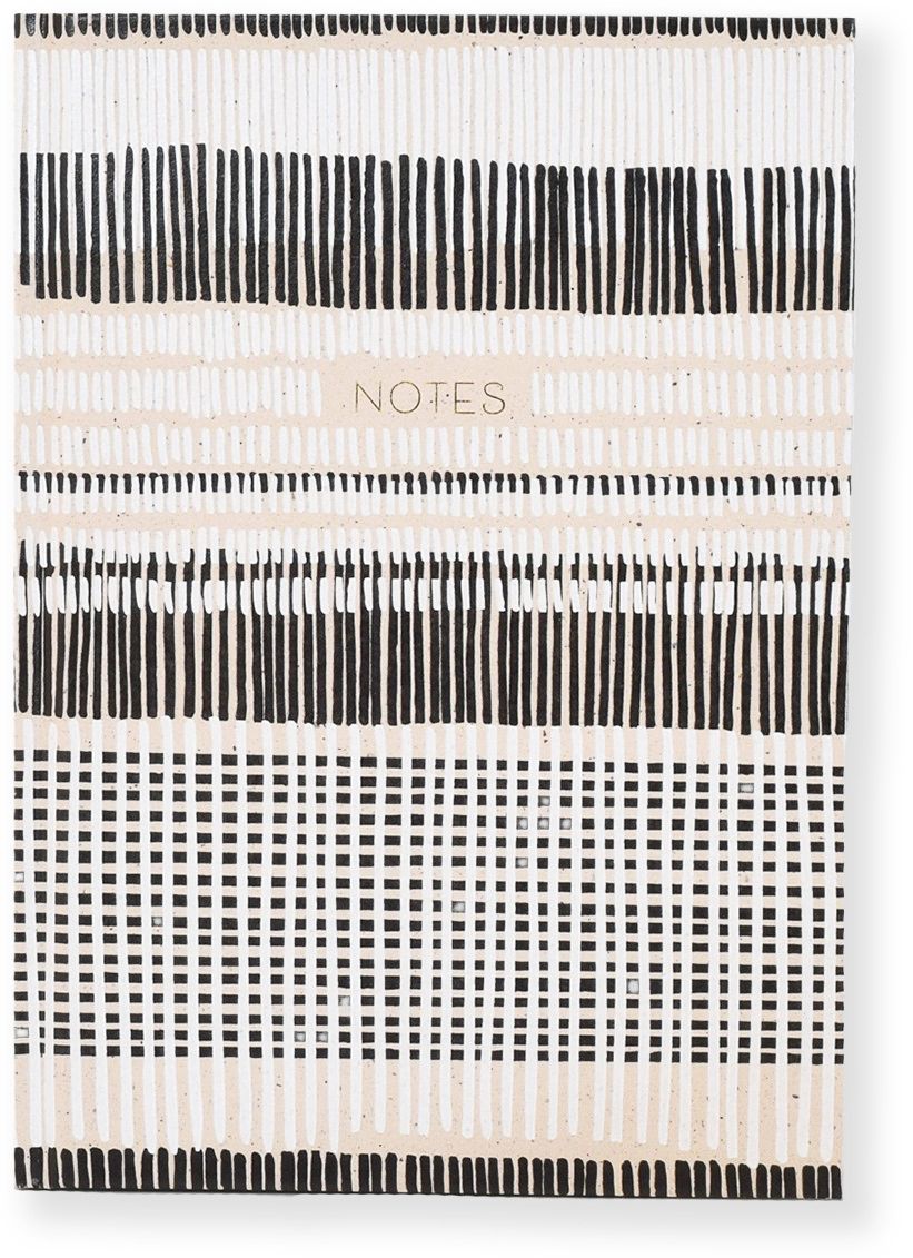 Paper Wasp Recycled B&W Cross-stitch Lines Journal