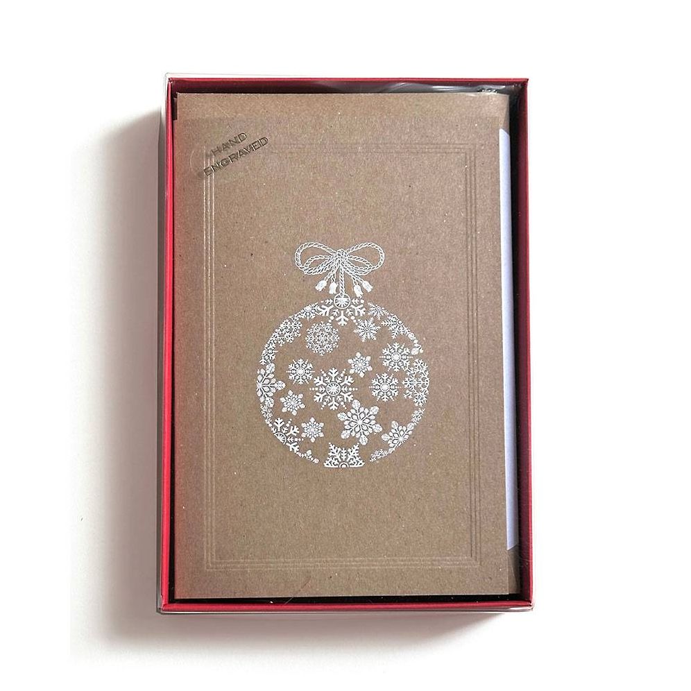 Christmas Ornament Recycled Kraft Cards Box Set