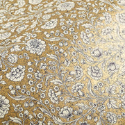 White Relief Floral on Gold Fine Paper