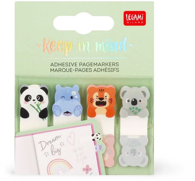 Legami Adhesive Pagemarkers - Keep In Mind - Cute Animals