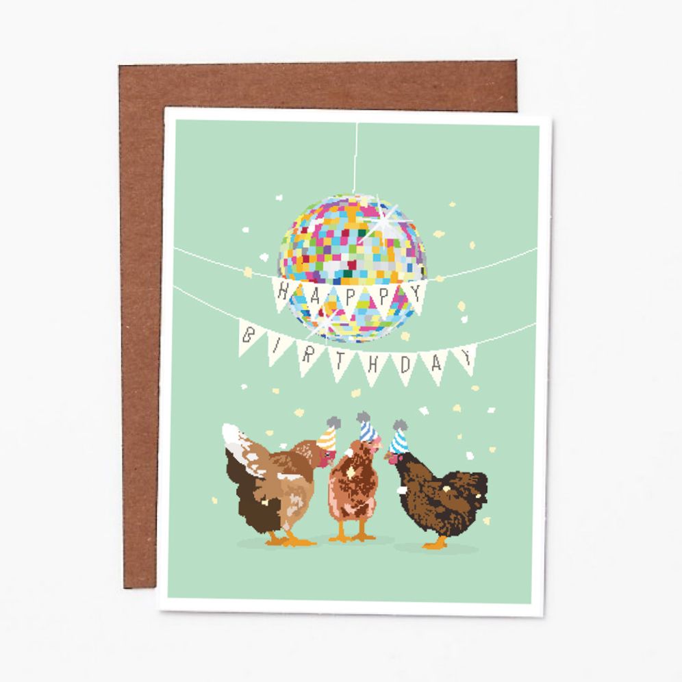 Party Chickens Birthday Card