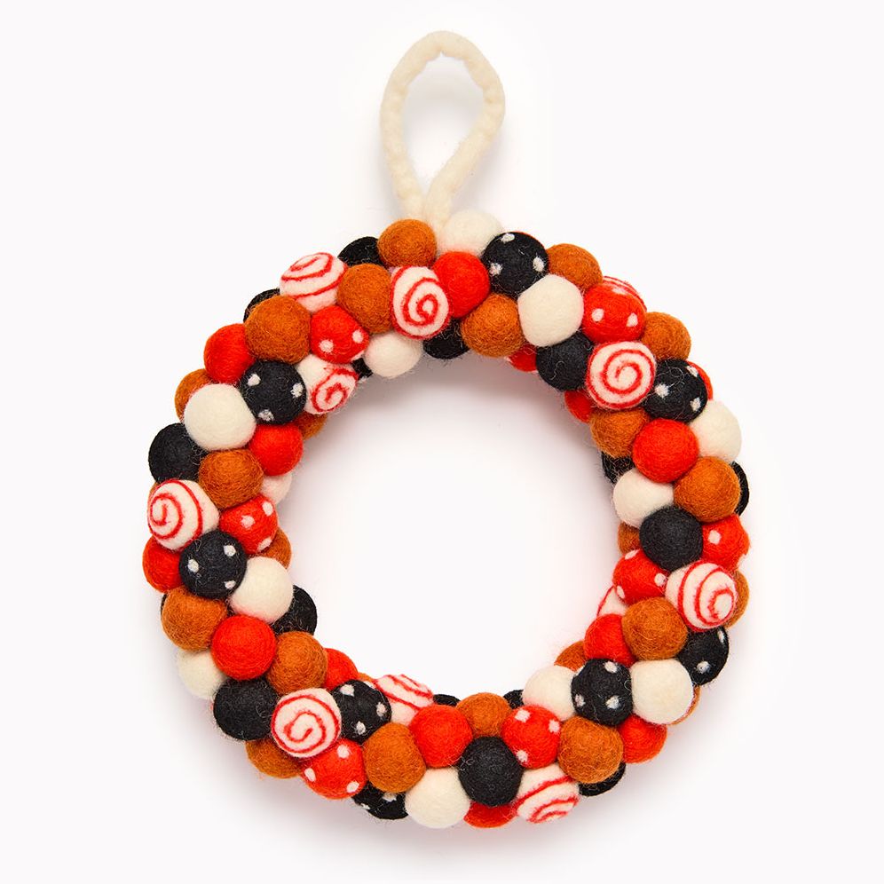 Halloween Felt Pom Wreath