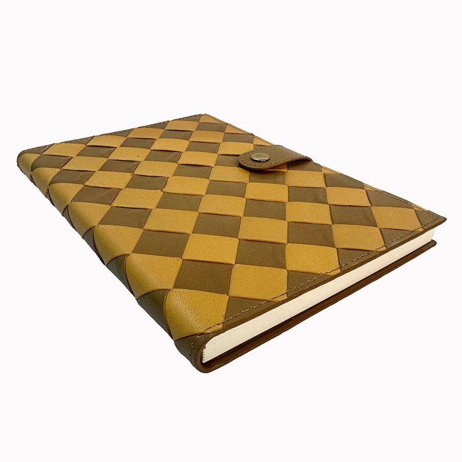 Yellow Diamond Woven Leather Journal