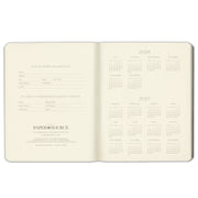 2026-2027 Paper Source Gray Lilac Leather 18-Month Monthly Desk Planner