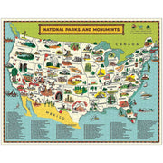 Cavallini & Co - National Parks Map 1000 Piece Jigsaw Puzzle